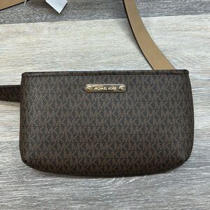 0327 NWT Michael Kors jet set brown belt waist bag L/XL